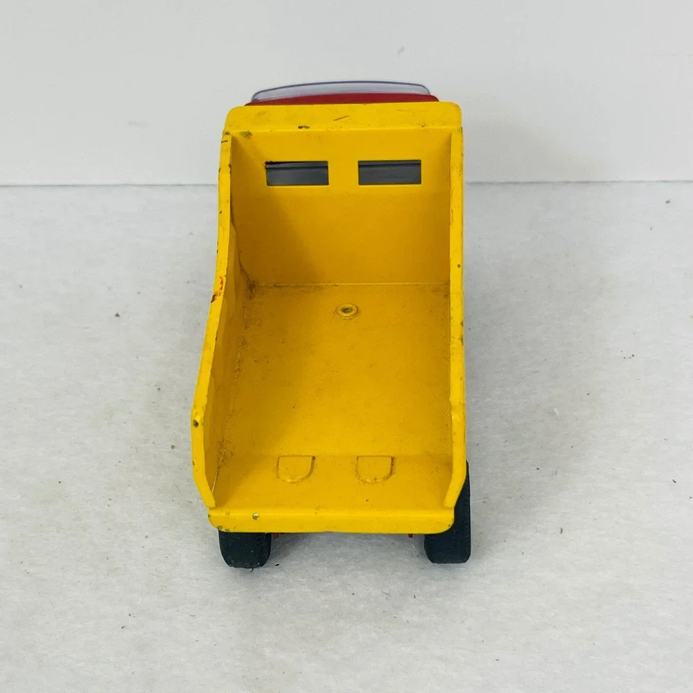 Vintage Tonka USA Red and Yellow Diecast Metal Mini Dump Truck Construction Toy